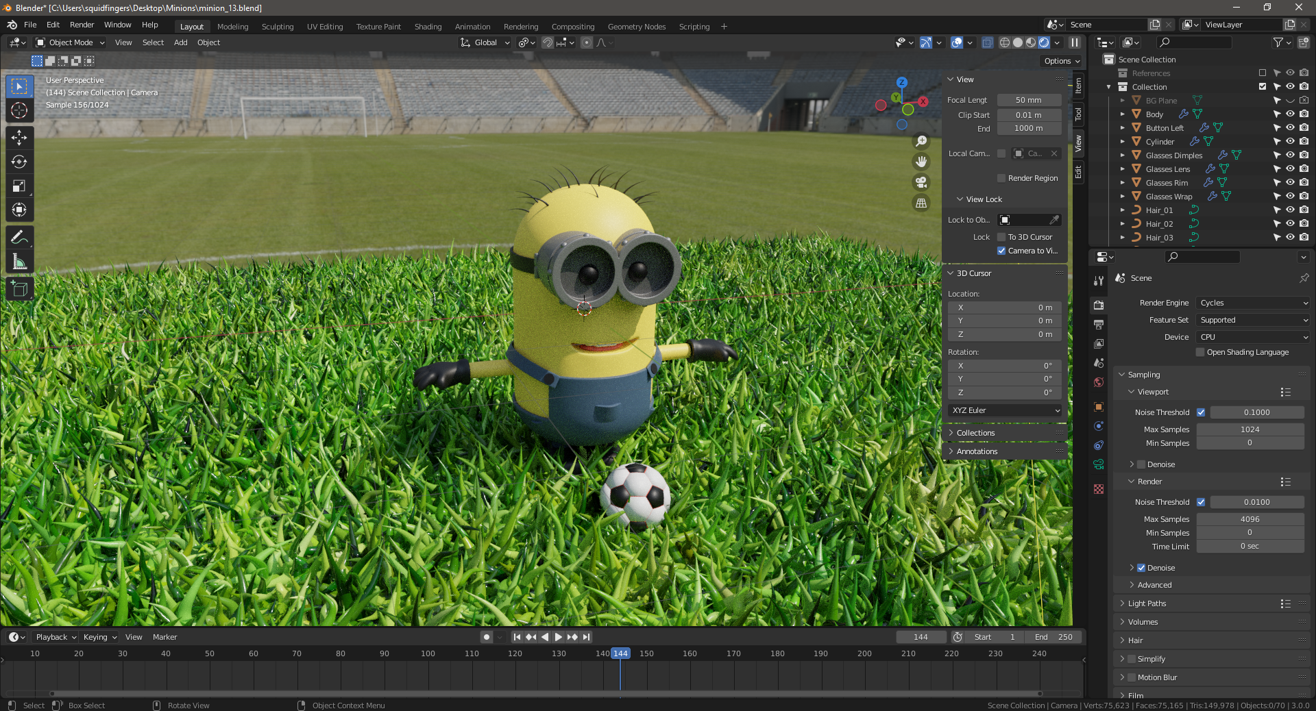 Minion in Cycles